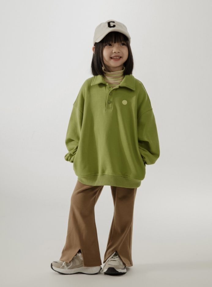 Kız Çocuk Yeşil Oversize Swea